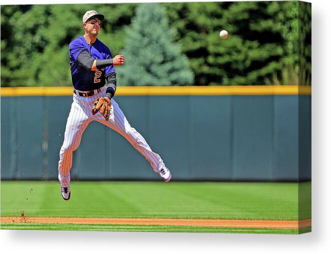 People Canvas Print featuring the photograph Troy Tulowitzki by Justin Edmonds