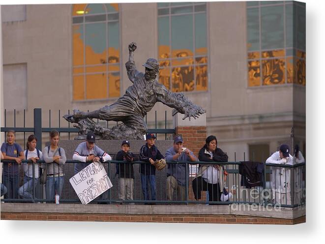American League Baseball Canvas Print featuring the photograph Ty Cobb by Mark Cunningham