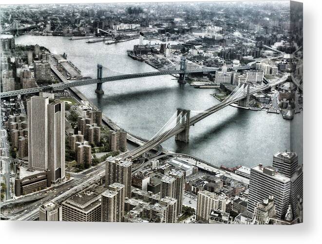 2 World Trade Center Canvas Print featuring the photograph 2 World Trade Center View 1984 by Mike Martin