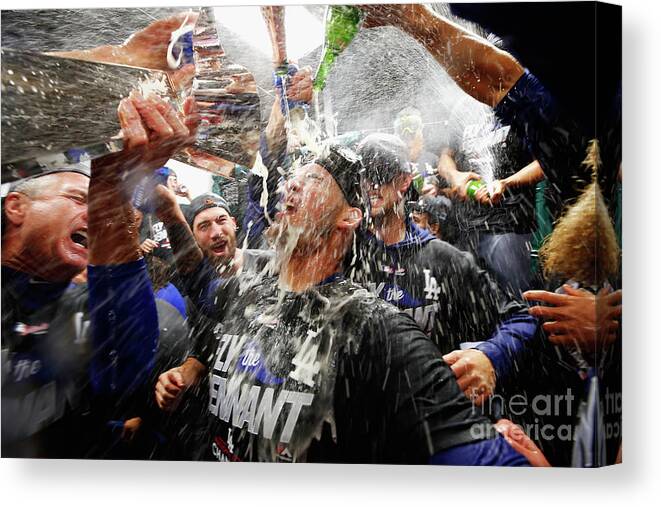 Championship Canvas Print featuring the photograph Yasmani Grandal by Jamie Squire