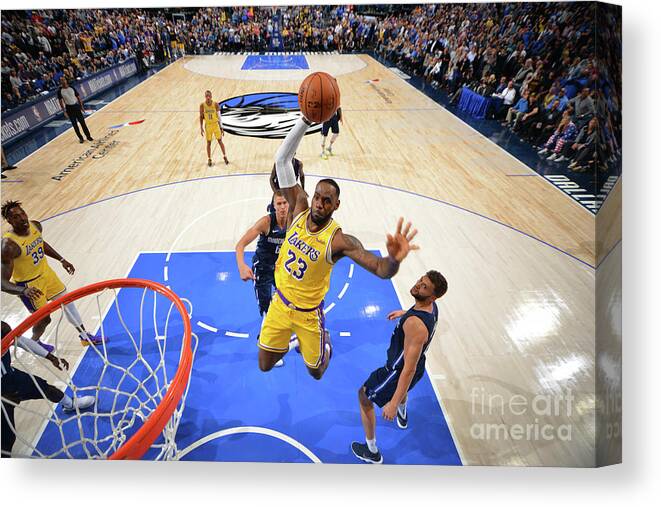Nba Pro Basketball Canvas Print featuring the photograph Lebron James by Jesse D. Garrabrant
