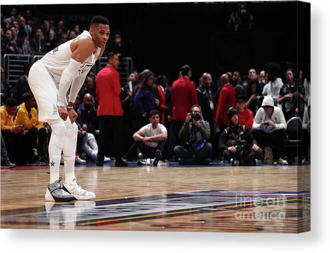 Nba Pro Basketball Canvas Print featuring the photograph Russell Westbrook by Nathaniel S. Butler