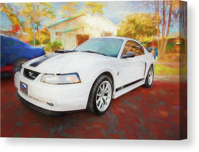 2004 White Ford Mustang Mach 1 40th Anniversary Model X100 Canvas Print featuring the photograph 2004 Ford Mustang Mach 1 40th Anniversary X103 by Rich Franco