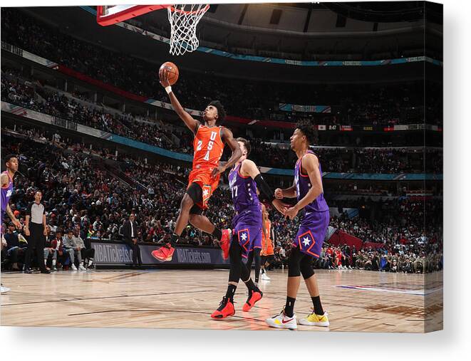 Collin Sexton Canvas Print featuring the photograph 2020 NBA All-Star - Rising Stars Game by Nathaniel S. Butler