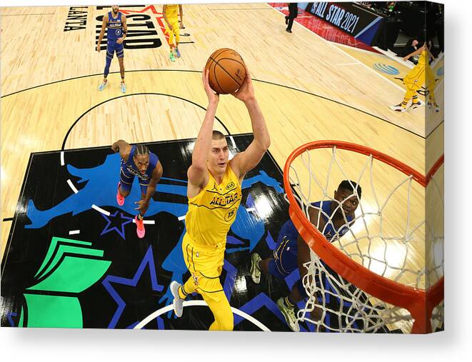 Nikola Jokic Canvas Print featuring the photograph 2021 70th NBA All-Star Game by Joe Murphy