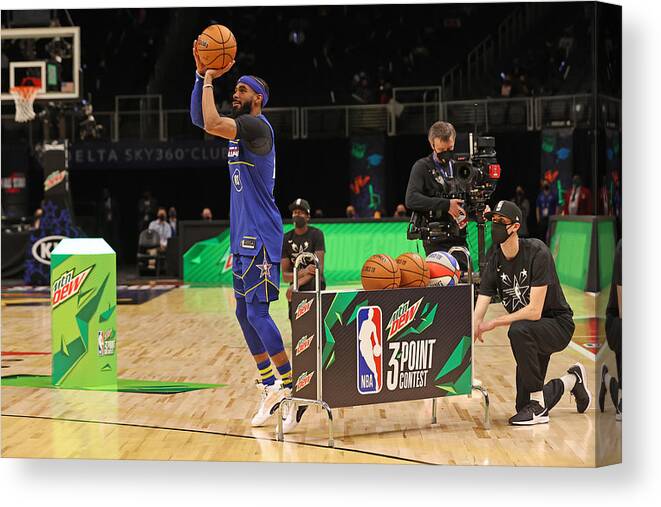 Mike Conley Canvas Print featuring the photograph 2021 NBA All-Star - MTN DEW 3-Point Contest by Joe Murphy