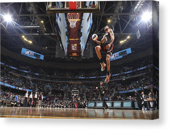 Nba Pro Basketball Canvas Print featuring the photograph 2022 NBA All-Star - AT&T Slam Dunk by Nathaniel S. Butler