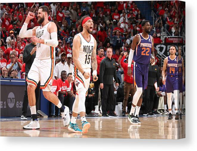 Jose Alvarado Canvas Print featuring the photograph 2022 NBA Playoffs - Phoenix Suns v New Orleans Pelicans by Layne Murdoch Jr.