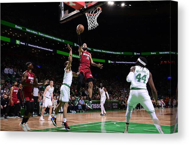 Playoffs Canvas Print featuring the photograph 2023 NBA Playoffs - Miami Heat v Boston Celtics by Brian Babineau