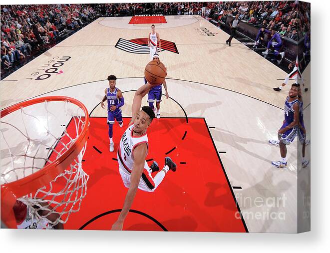 Nba Pro Basketball Canvas Print featuring the photograph C.j. Mccollum by Sam Forencich