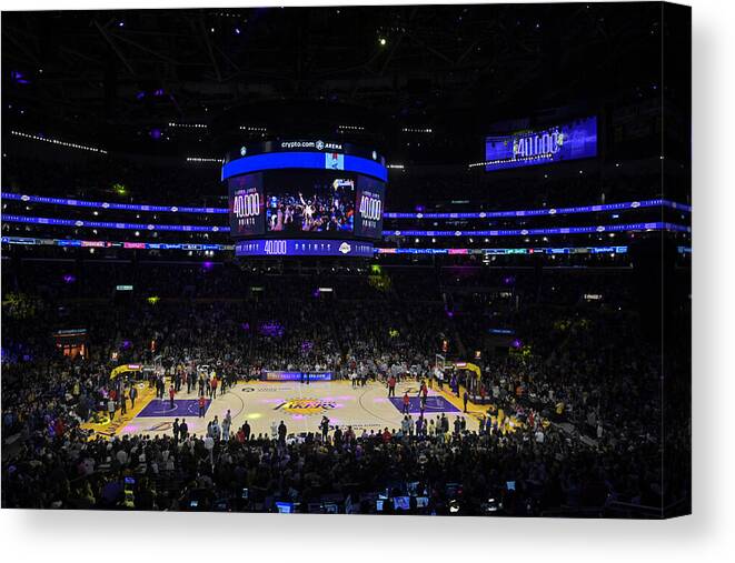 Large Scale Screen Canvas Print featuring the photograph Lebron James #27 by Juan Ocampo