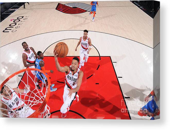 Playoffs Canvas Print featuring the photograph C.j. Mccollum by Sam Forencich