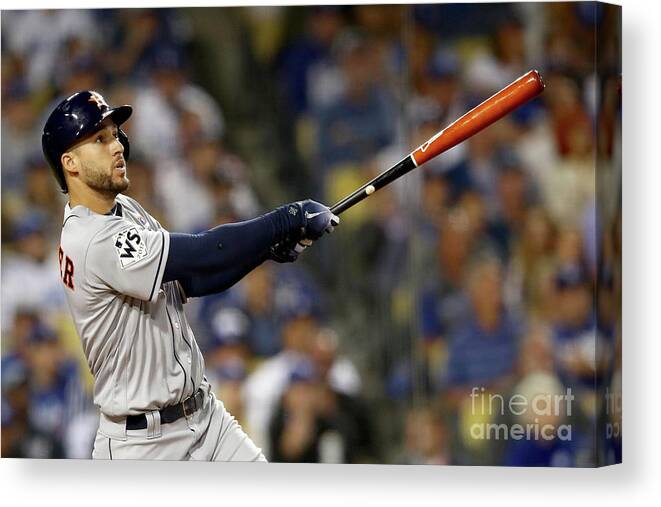 Three Quarter Length Canvas Print featuring the photograph George Springer by Ezra Shaw