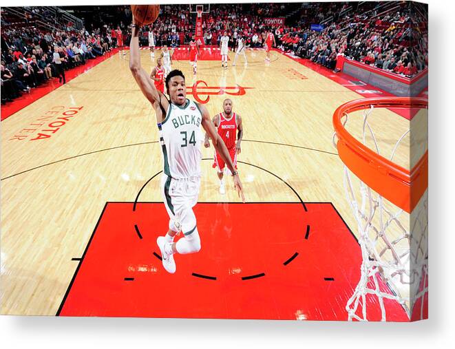 Nba Pro Basketball Canvas Print featuring the photograph Giannis Antetokounmpo by Bill Baptist