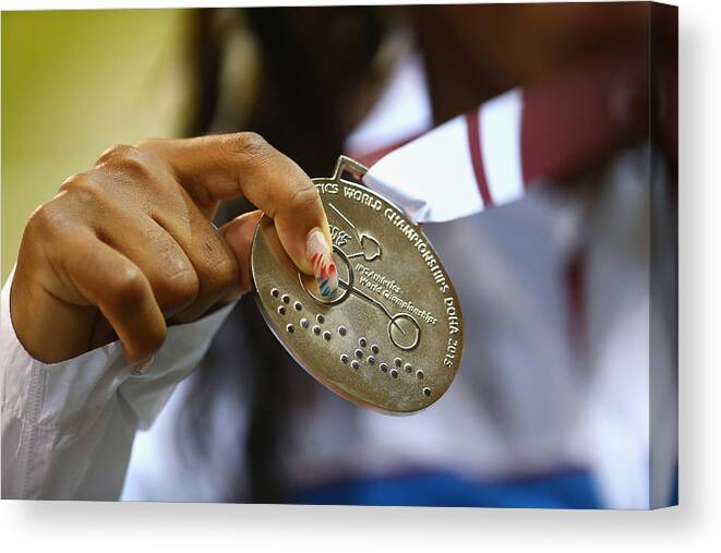 Suhaim Bin Hamad Stadium Canvas Print featuring the photograph IPC Athletics World Championships - Day Four - Evening Session #3 by Francois Nel