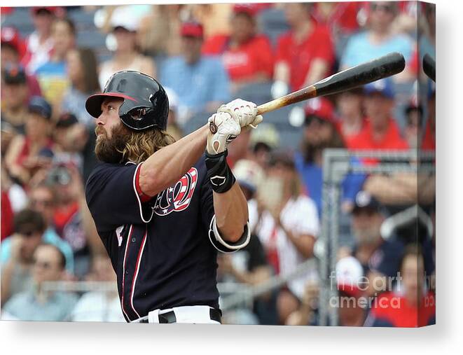 Following Canvas Print featuring the photograph Jayson Werth by Rob Carr