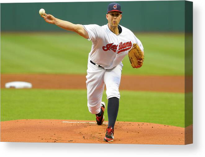 American League Baseball Canvas Print featuring the photograph Justin Masterson #3 by Jason Miller