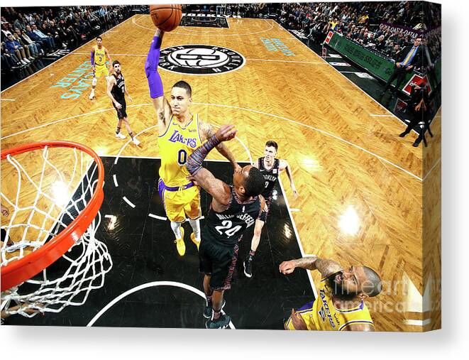 Nba Pro Basketball Canvas Print featuring the photograph Kyle Kuzma by Nathaniel S. Butler