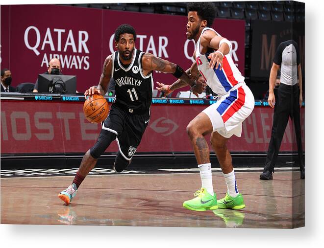 Nba Pro Basketball Canvas Print featuring the photograph Kyrie Irving by Ned Dishman
