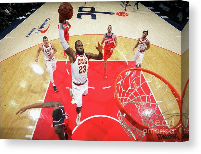Nba Pro Basketball Canvas Print featuring the photograph Lebron James by Ned Dishman