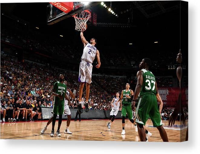 Nba Pro Basketball Canvas Print featuring the photograph Lonzo Ball by Garrett Ellwood
