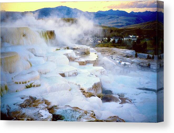  Canvas Print featuring the photograph Mammoth Terraces by Gordon James