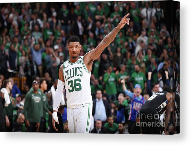 Playoffs Canvas Print featuring the photograph Marcus Smart by Brian Babineau