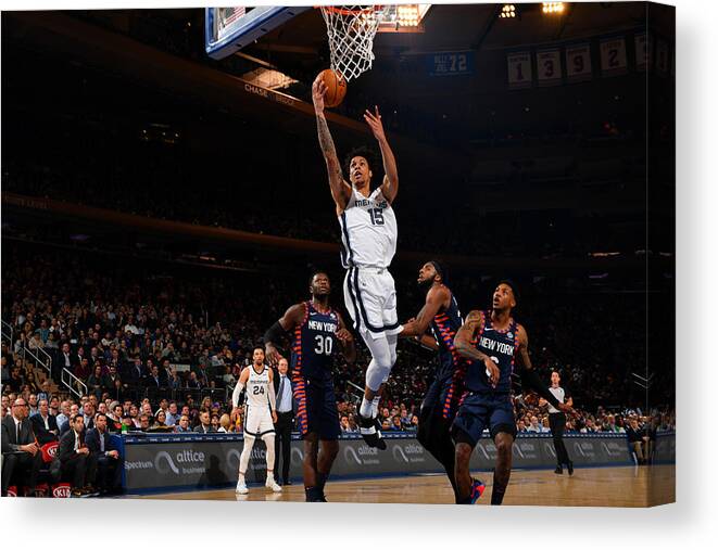 Brandon Clarke Canvas Print featuring the photograph Memphis Grizzlies v New York Knicks #3 by Jesse D. Garrabrant