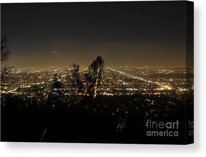 Clay Canvas Print featuring the photograph Night At Griffeth Observatory #3 by Clayton Bruster
