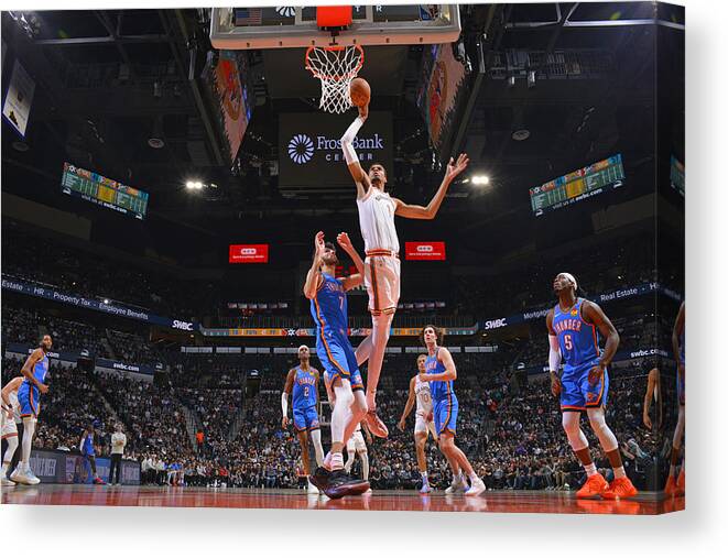Nba Canvas Print featuring the photograph Oklahoma City Thunder v San Antonio Spurs #3 by Jesse D. Garrabrant