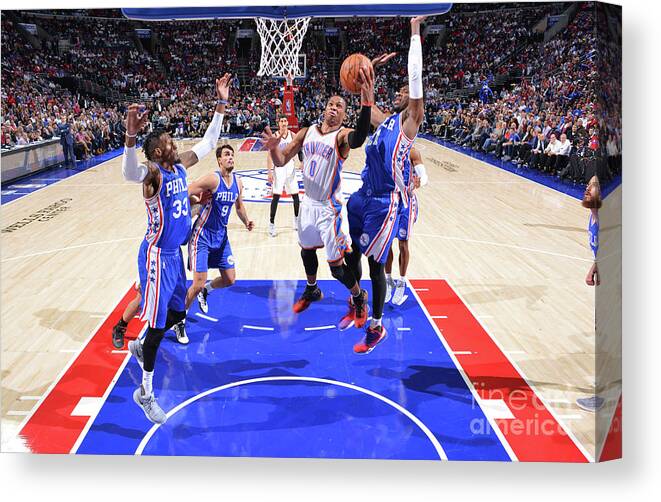 Russell Westbrook Canvas Print featuring the photograph Russell Westbrook #3 by Jesse D. Garrabrant