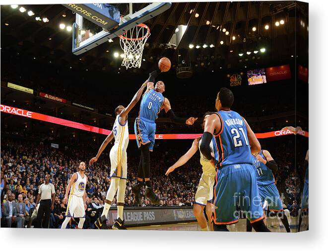 Nba Pro Basketball Canvas Print featuring the photograph Russell Westbrook by Noah Graham
