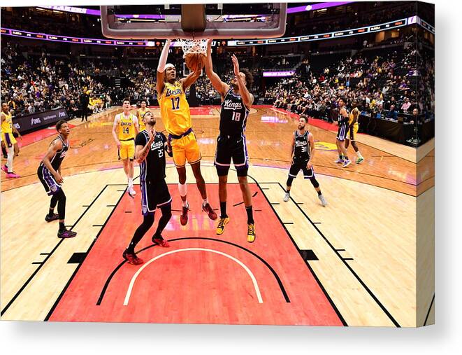 Nba Pro Basketball Canvas Print featuring the photograph Sacramento Kings v Los Angeles Lakers #3 by Adam Pantozzi