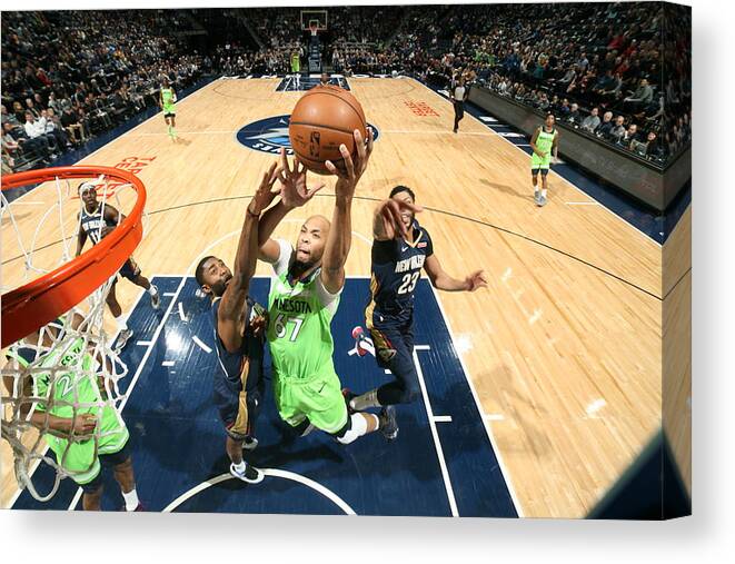 Nba Pro Basketball Canvas Print featuring the photograph Taj Gibson by David Sherman