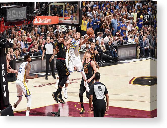 Stephen Curry Canvas Print featuring the photograph Stephen Curry #36 by Andrew D. Bernstein