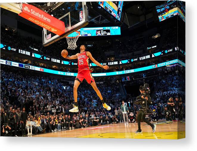 Trey Murphy Iii Canvas Print featuring the photograph 2023 NBA All-Star - AT&T Slam Dunk Contest #4 by Jesse D. Garrabrant
