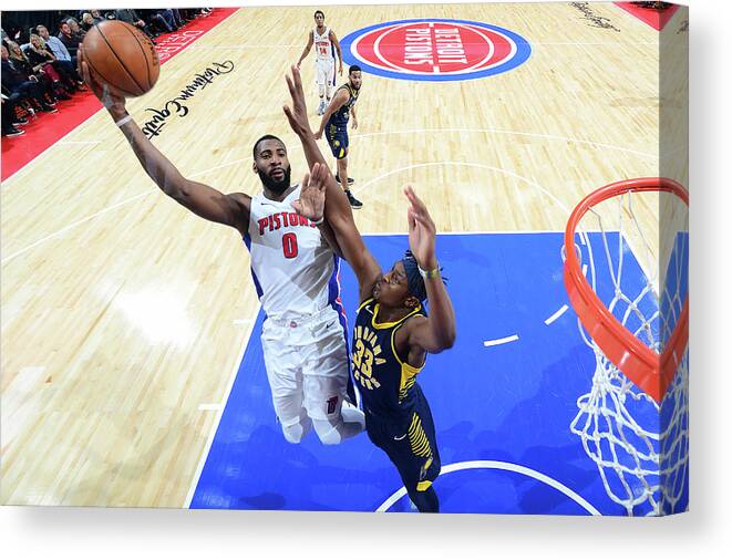Nba Pro Basketball Canvas Print featuring the photograph Andre Drummond by Chris Schwegler