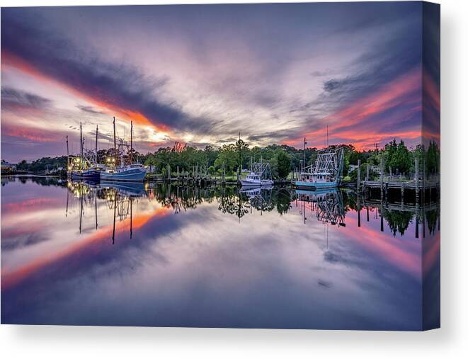 Sunset Canvas Print featuring the photograph Bayou Sunset #4 by Brad Boland