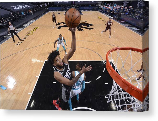 Marvin Bagley Iii Canvas Print featuring the photograph Charlotte Hornets v Sacramento Kings #4 by Rocky Widner