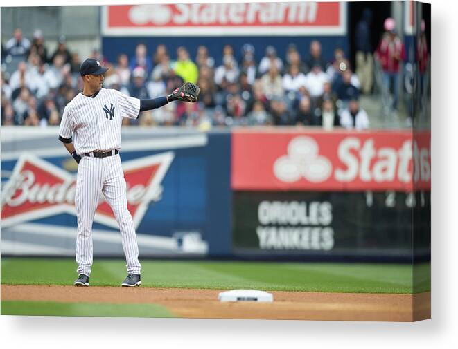 East Canvas Print featuring the photograph Derek Jeter by Rob Tringali