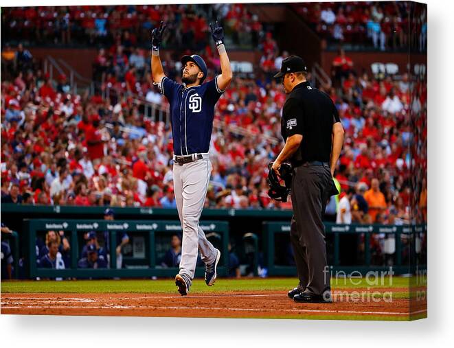 People Canvas Print featuring the photograph Eric Hosmer #4 by Dilip Vishwanat
