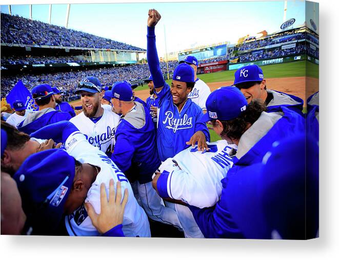 American League Baseball Canvas Print featuring the photograph Eric Hosmer #4 by Jamie Squire