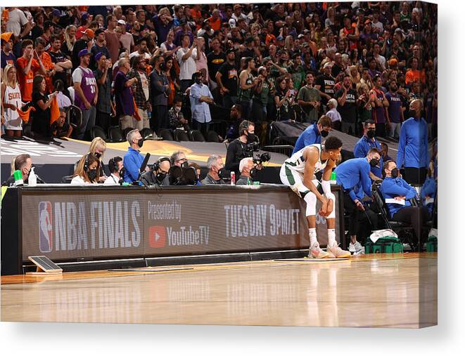 Playoffs Canvas Print featuring the photograph Giannis Antetokounmpo by David Sherman