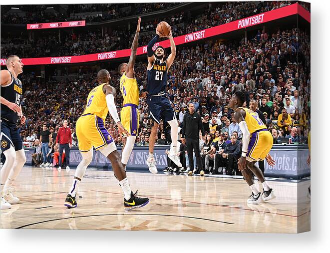 Playoffs Canvas Print featuring the photograph Jamal Murray #4 by Andrew D. Bernstein