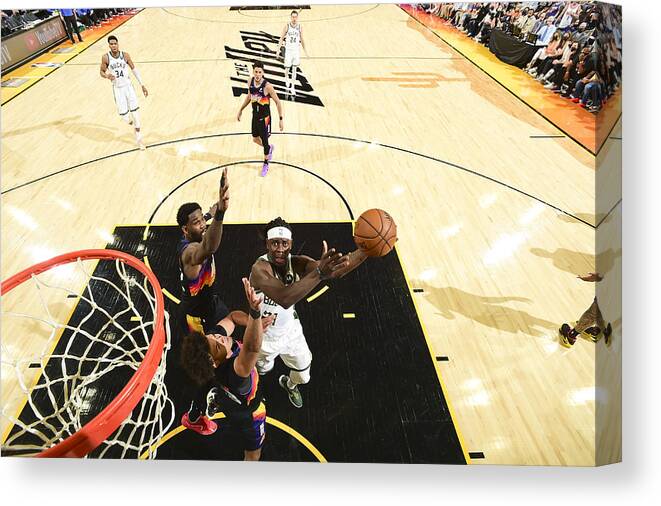 Jrue Holiday Canvas Print featuring the photograph Jrue Holiday #4 by Andrew D. Bernstein