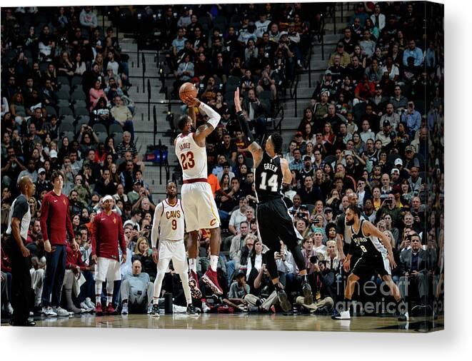 Nba Pro Basketball Canvas Print featuring the photograph Lebron James by Mark Sobhani