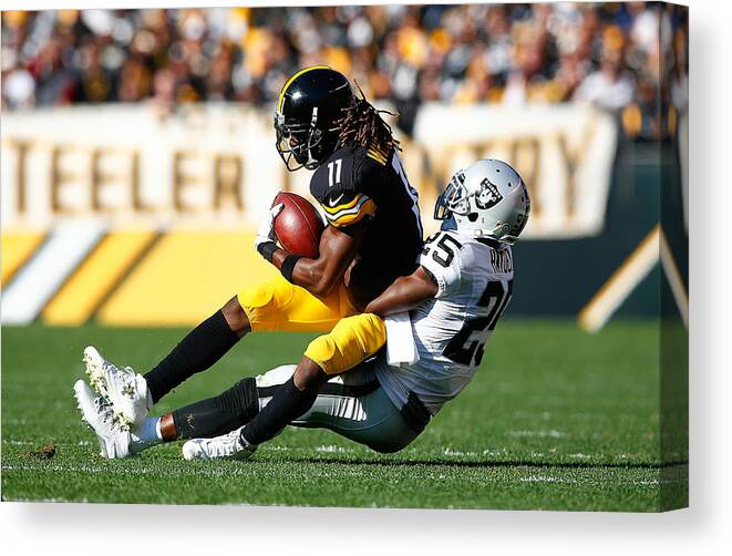 People Canvas Print featuring the photograph Oakland Raiders v Pittsburgh Steelers #4 by Jared Wickerham