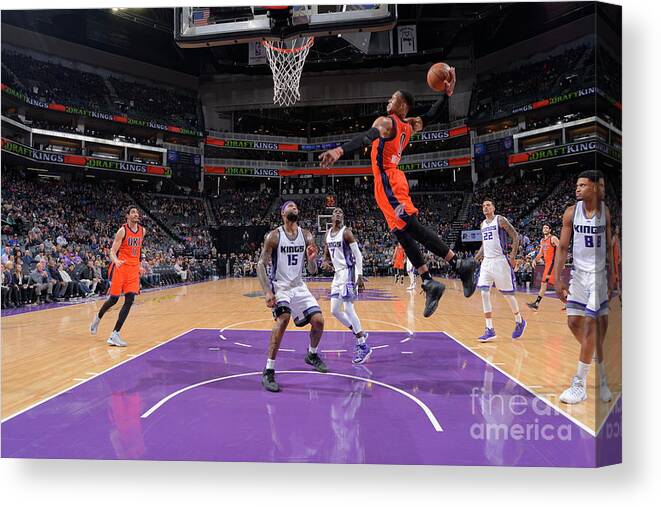 Russell Westbrook Canvas Print featuring the photograph Russell Westbrook #4 by Rocky Widner