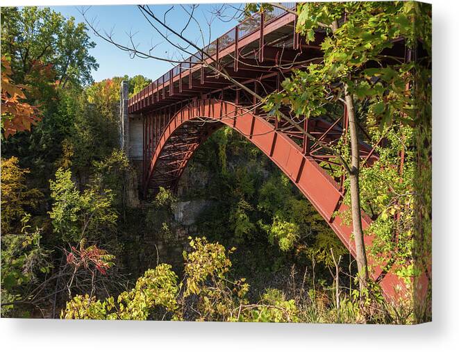 Ausable Chasm Canvas Print featuring the photograph Span #4 by Kristopher Schoenleber