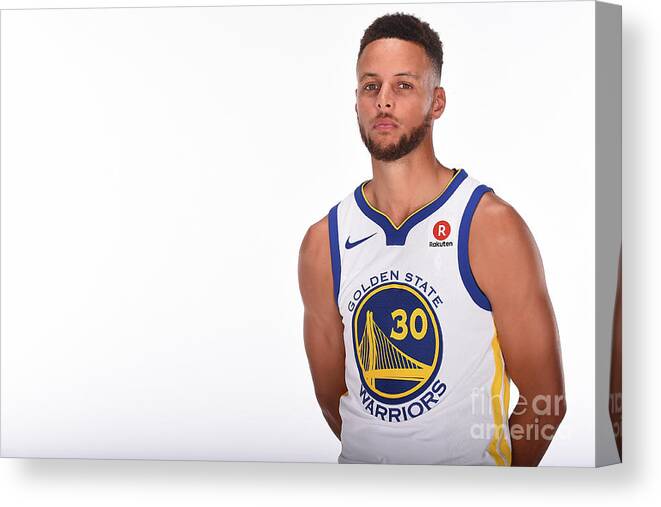 Media Day Canvas Print featuring the photograph Stephen Curry by Noah Graham